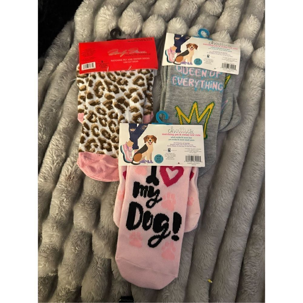 3x chatties Big pup/dog socks & matching owner , mom dad socks!